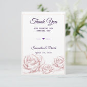 結婚式の引き出物サンキューラグジュアリーフローラバラ サンキューカード (スタンド正面)