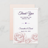 結婚式の引き出物サンキューラグジュアリーフローラバラ サンキューカード (正面/裏面)
