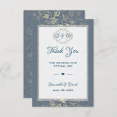 結婚式の引き出物サンキューラグジュアリー王室のヴィンテージ サンキューカード (正面/裏面)