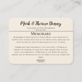 結婚式の引き出物サンシャルルメモリアレホリーカード 名刺 (裏面)