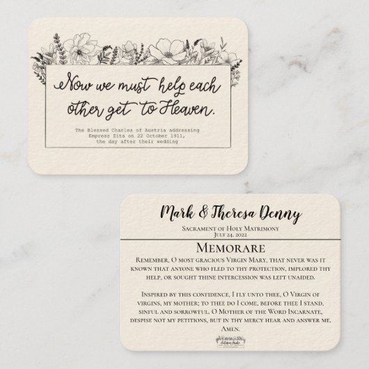 結婚式の引き出物サンシャルルメモリアレホリーカード 名刺 (正面/裏面)