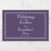 結婚式の引き出物シックスクリプトダスティパープルキュートミニ スパークリングワインラベル (シングルラベル)