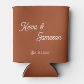 結婚式の引き出物シナモンミニマリストスクリプト 缶クーラー (正面)