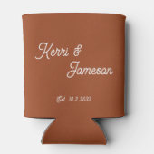 結婚式の引き出物シナモンミニマリストスクリプト 缶クーラー (裏面)