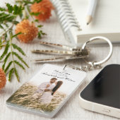 結婚式の引き出物シンプルのカップル鍵の写真 キーホルダー (正面右)