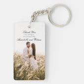 結婚式の引き出物シンプルのカップル鍵の写真 キーホルダー (裏面)