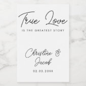 結婚式の引き出物シンプルエレガントモダンビール水 ワインラベル (シングルラベル)