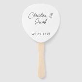 結婚式の引き出物シンプルエレガントモダンブライダルパーティ ハンドファン (裏面)