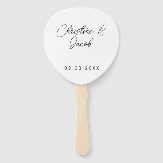 結婚式の引き出物シンプルエレガントモダンブライダルパーティ ハンドファン (正面)