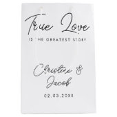 結婚式の引き出物シンプルエレガントモダンブライダルパーティ ミディアムペーパーバッグ (正面)