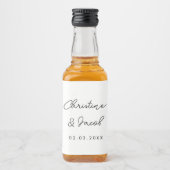 結婚式の引き出物シンプルエレガントモダンブライダルパーティ リキュールボトルラベル (正面)