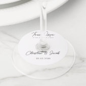 結婚式の引き出物シンプルコーモダンヒ茶バッグ ワイングラスタグ (クローズアップ)