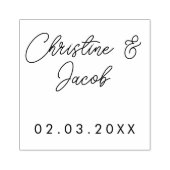 結婚式の引き出物シンプル名モダンクラシック ラバースタンプ (インプリント)