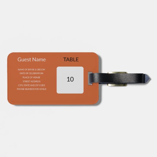 結婚式の引き出物シーティンググラフガイド荷物タグ ラゲッジタグ (裏面横)