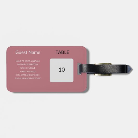 結婚式の引き出物シーティンググラフガイド荷物タグ ラゲッジタグ (裏面横)