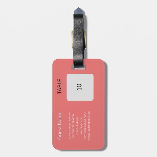 結婚式の引き出物シーティンググラフガイド荷物タグ ラゲッジタグ (裏面縦)