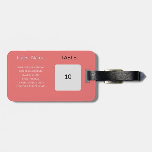 結婚式の引き出物シーティンググラフガイド荷物タグ ラゲッジタグ (裏面横)