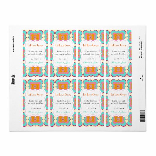 結婚式の引き出物シードパケットラベルが愛を成長させる ラベル (フルシート)
