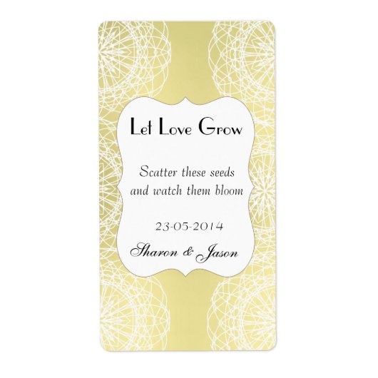 結婚式の引き出物シードパケットラベルが愛を成長させる ラベル (正面)