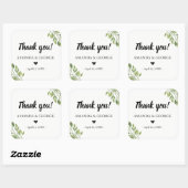 結婚式の引き出物シール緑の植物学感謝していあなた スクエアシール (シート)