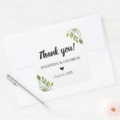 結婚式の引き出物シール緑の植物学感謝していあなた スクエアシール (封筒)