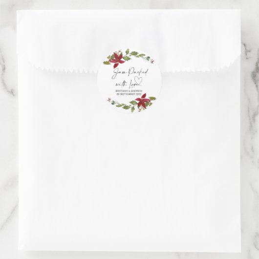 結婚式の引き出物ジャム満載のラブクリスマス ラウンドシール (バッグ)