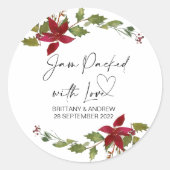 結婚式の引き出物ジャム満載のラブクリスマス ラウンドシール (正面)