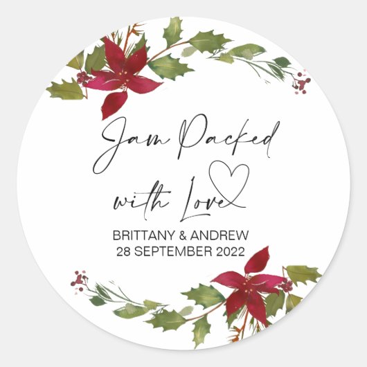 結婚式の引き出物ジャム満載のラブクリスマス ラウンドシール (正面)