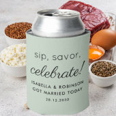 結婚式の引き出物スサヴォー祝サージグリーンおもしろい 缶クーラー