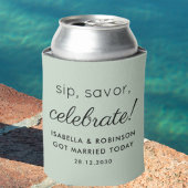 結婚式の引き出物スサヴォー祝サージグリーンおもしろい 缶クーラー