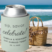 結婚式の引き出物スサヴォー祝サージグリーンおもしろい 缶クーラー