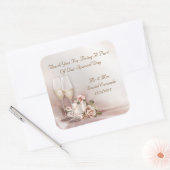 結婚式の引き出物スティッカーシャンパンケーキ スクエアシール (封筒)