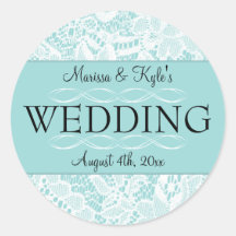 結婚式の引き出物ステッカー（レースアクセント付）