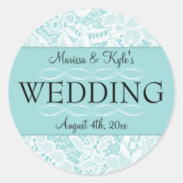結婚式の引き出物ステッカー（レースアクセント付） ラウンドシール
