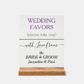 結婚式の引き出物タイポグラフィダスティスミレ澄んート アクリルサイン (正面)