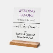 結婚式の引き出物タイポグラフィダスティスミレ澄んート アクリルサイン (傾斜)