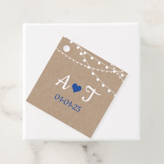 結婚式の引き出物タグ - 小さな飛行機とライトのガーランド フェイバータグ (インサイチュ)