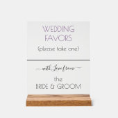 結婚式の引き出物ダスティバイオレットブラックタイポグラフィ 澄ん アクリルサイン (正面)