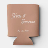 結婚式の引き出物テラコッタミニマリストスクリプト 缶クーラー (裏面)