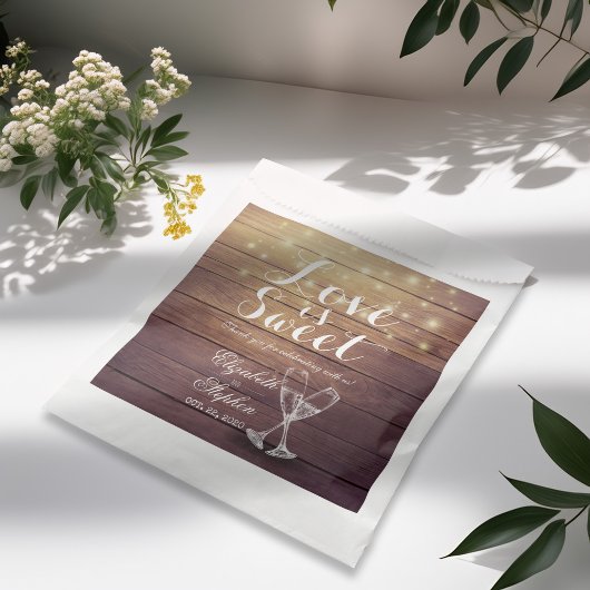 結婚式の引き出物トリートバッグシャンパングラスウッド フェイバーバッグ