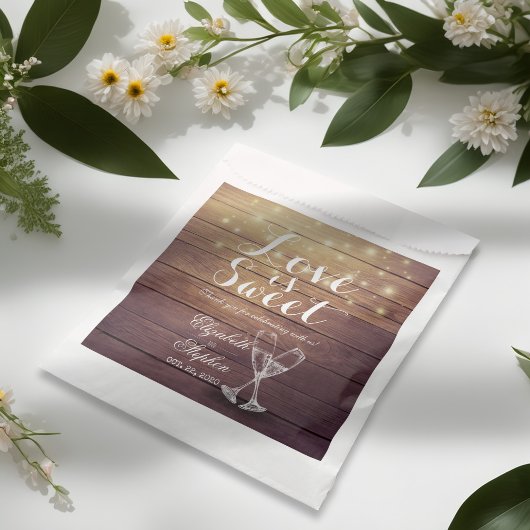 結婚式の引き出物トリートバッグシャンパングラスウッド フェイバーバッグ