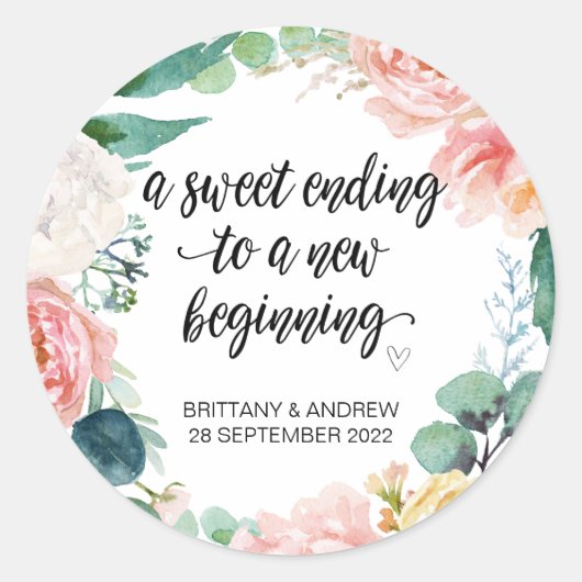 結婚式の引き出物トリートバッグジャムジャムジャムジャムスウィート開始Cl ラウンドシール (正面)