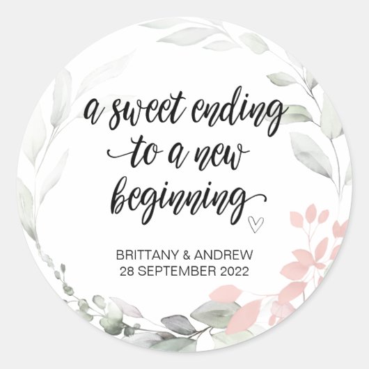 結婚式の引き出物トリートバッグジャムジャムジャムジャムスウィート開始Cl ラウンドシール (正面)