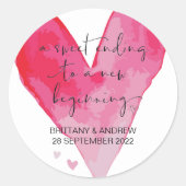 結婚式の引き出物トリートバッグジャムジャー甘い始まり ラウンドシール (正面)