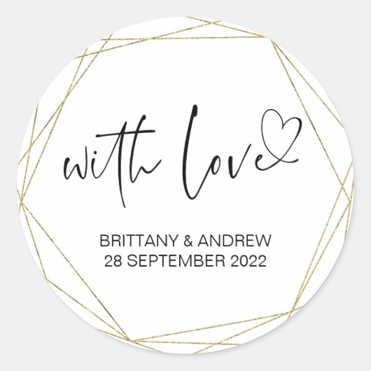 結婚式の引き出物トリートバッグジャム愛ありがとう ラウンドシール (正面)