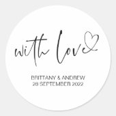 結婚式の引き出物トリートバッグジャム愛ありがとう ラウンドシール (正面)