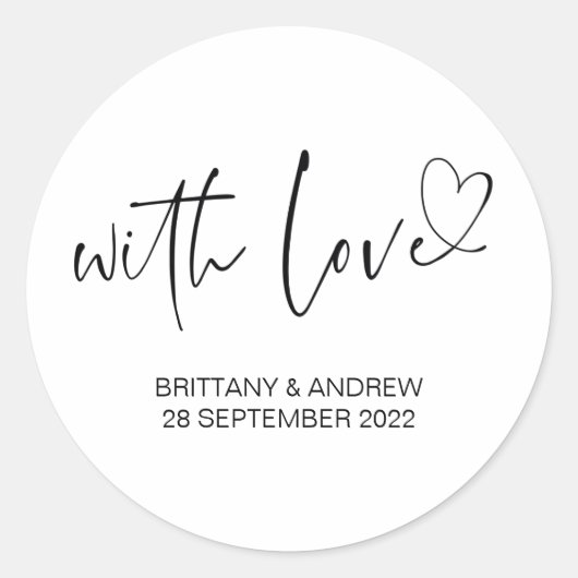 結婚式の引き出物トリートバッグジャム愛ありがとう ラウンドシール (正面)