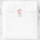 結婚式の引き出物トロピカルフラミンゴボホ ラウンドシール (バッグ)