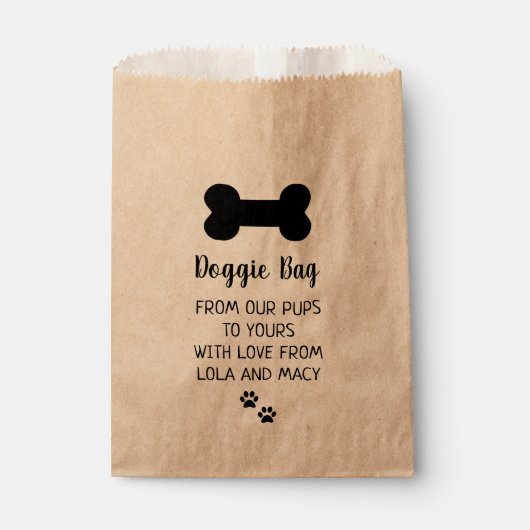 結婚式の引き出物ドギー犬トリートパーティーペット採用 フェイバーバッグ (正面)