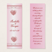 結婚式の引き出物ハートとレースブックマークのパーソナライズ (正面&裏面)